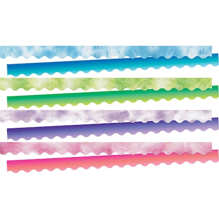 Tie-Dye & Ombré Double-Sided Scalloped Border Set Of 4 Colors, 52/set